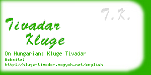 tivadar kluge business card